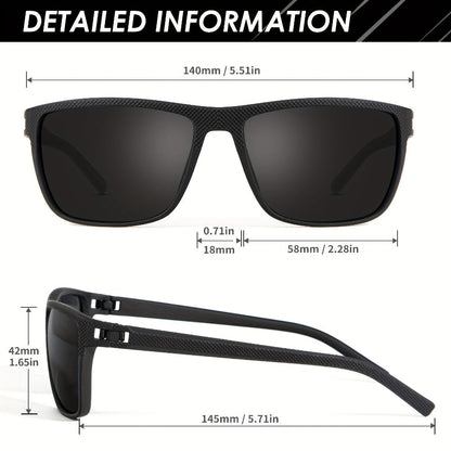 Sunglasses for Men - Polarized 3 Pack for Women Classic Square Sport Lightweight UV400 - product detail view 4