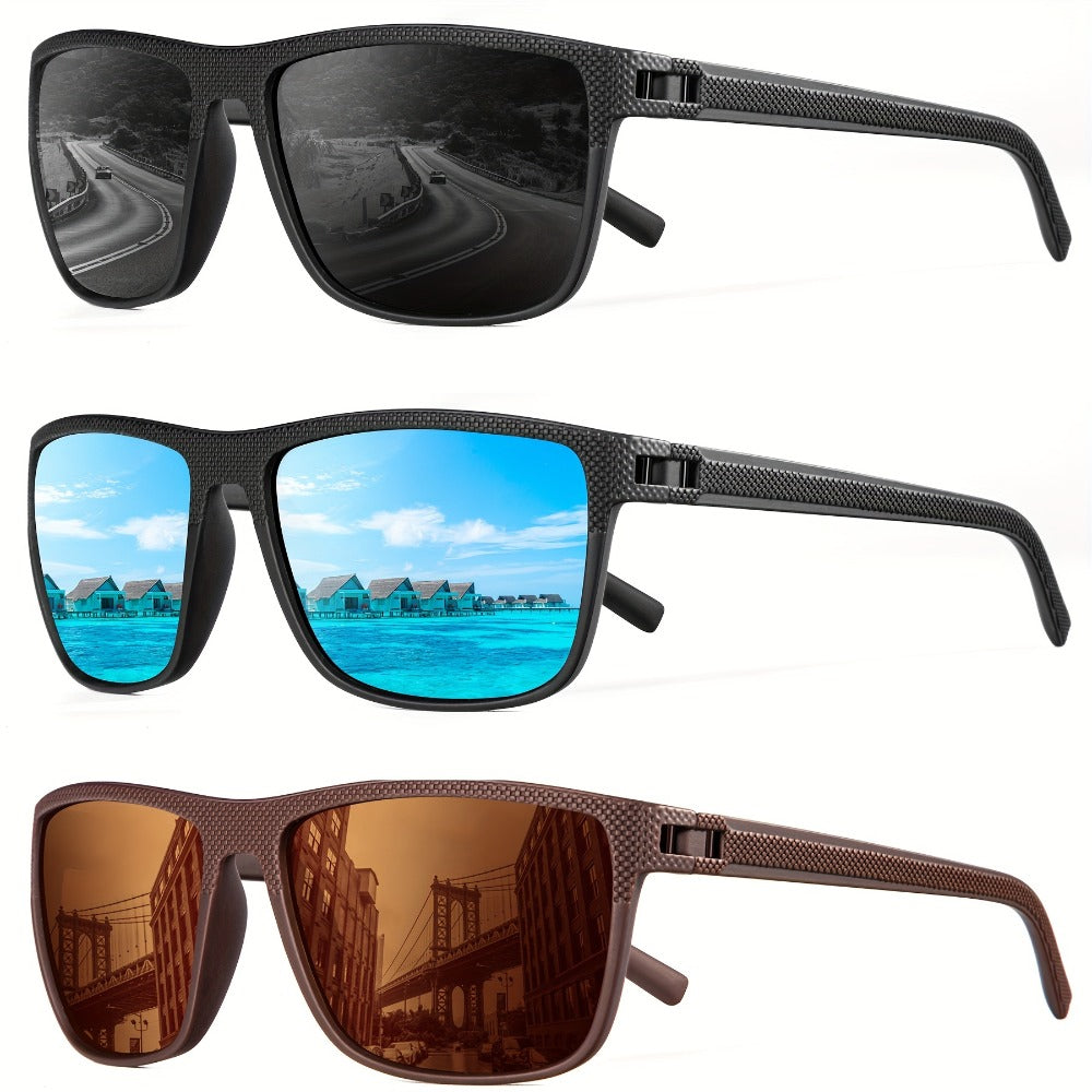 Sunglasses for Men - Polarized 3 Pack for Women Classic Square Sport Lightweight UV400 - product detail view 7