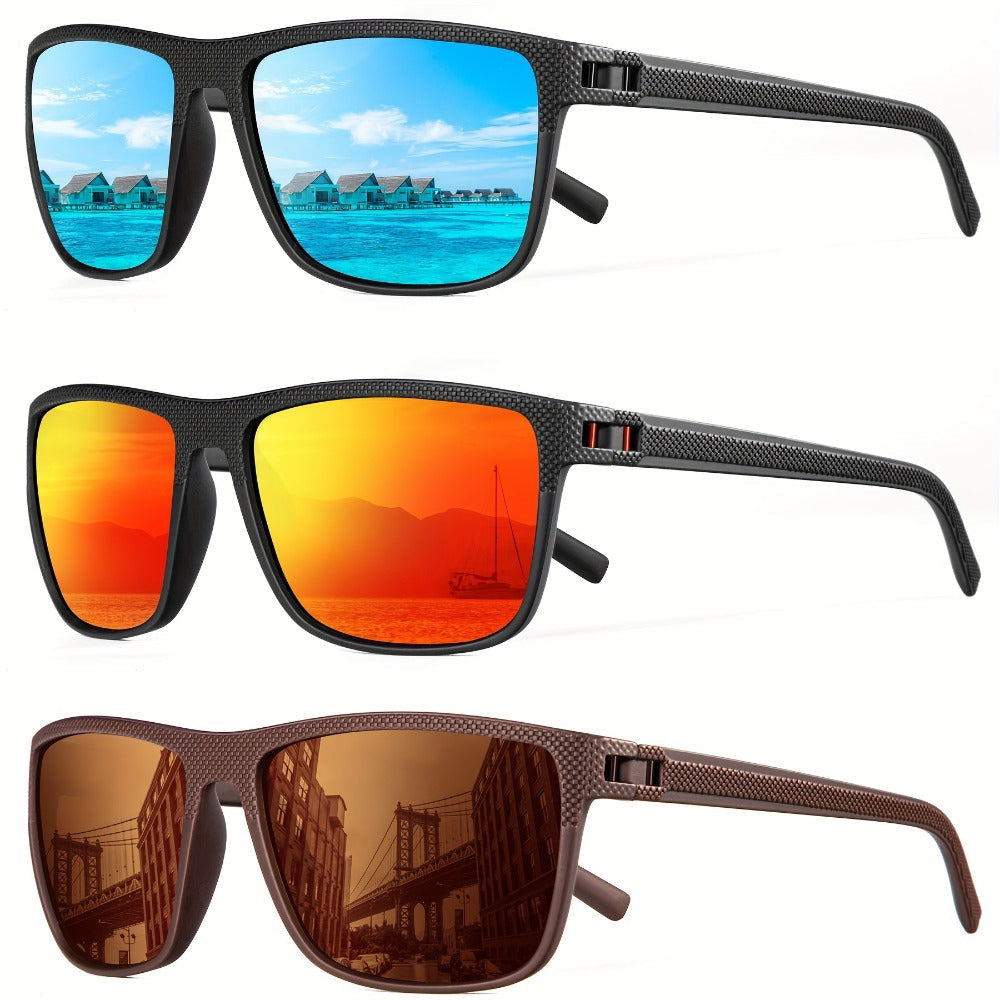 Sunglasses for Men - Polarized 3 Pack for Women Classic Square Sport Lightweight UV400 - product detail view 13