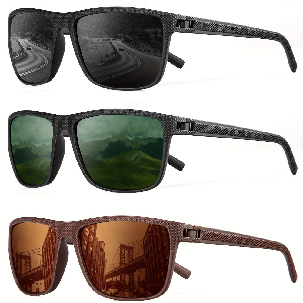 Sunglasses for Men - Polarized 3 Pack for Women Classic Square Sport Lightweight UV400 - product detail view 16