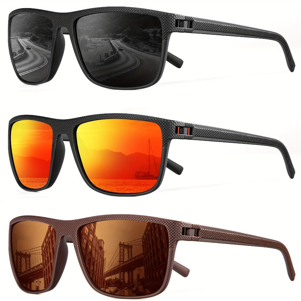Sunglasses for Men - Polarized 3 Pack for Women Classic Square Sport Lightweight UV400 - product detail view 17
