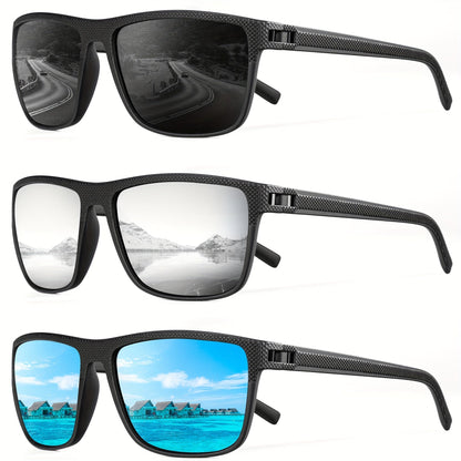 Sunglasses for Men - Polarized 3 Pack for Women Classic Square Sport Lightweight UV400 - product detail view 35