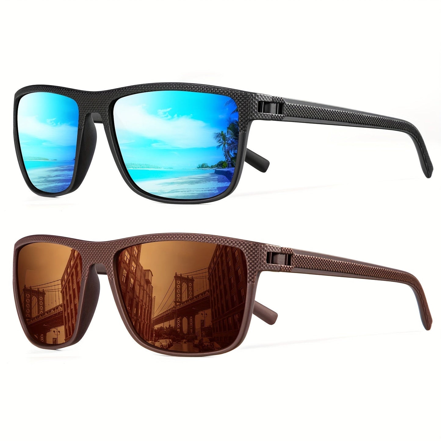 Sunglasses for Men - Polarized 3 Pack for Women Classic Square Sport Lightweight UV400 - product detail view 42