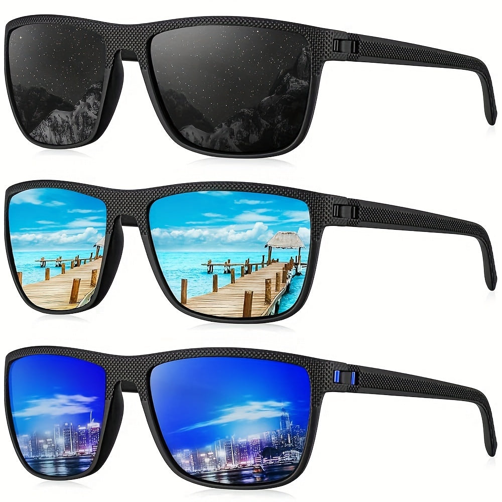 Sunglasses for Men - Polarized 3 Pack for Women Classic Square Sport Lightweight UV400 - product detail view 44