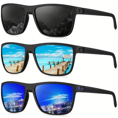 Sunglasses for Men - Polarized 3 Pack for Women Classic Square Sport Lightweight UV400 - product detail view 44