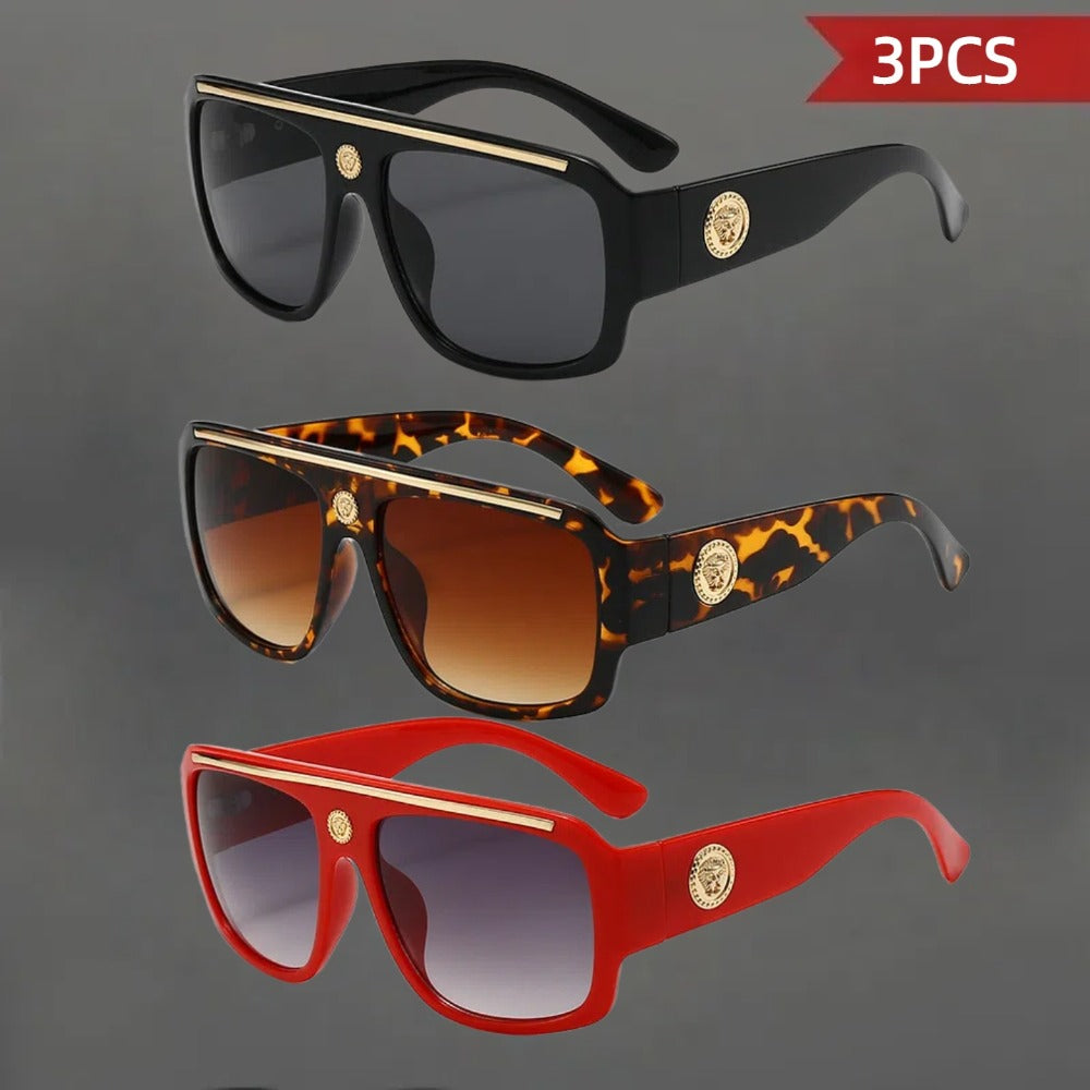 Sunglasses for Men - Polarized 3 Pack Retro Vintage UV400 Lightweight Frame Unisex Shades for - product detail view 7