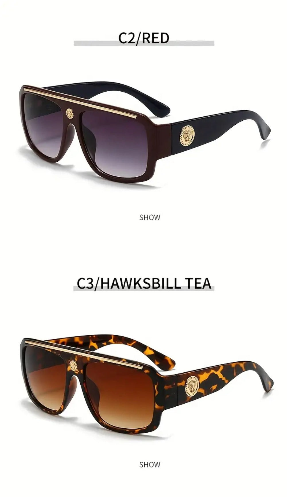 Sunglasses for Men - Polarized 3 Pack Retro Vintage UV400 Lightweight Frame Unisex Shades for - product detail view 19