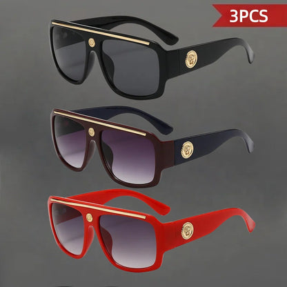Sunglasses for Men - Polarized 3 Pack Retro Vintage UV400 Lightweight Frame Unisex Shades for - product detail view 22