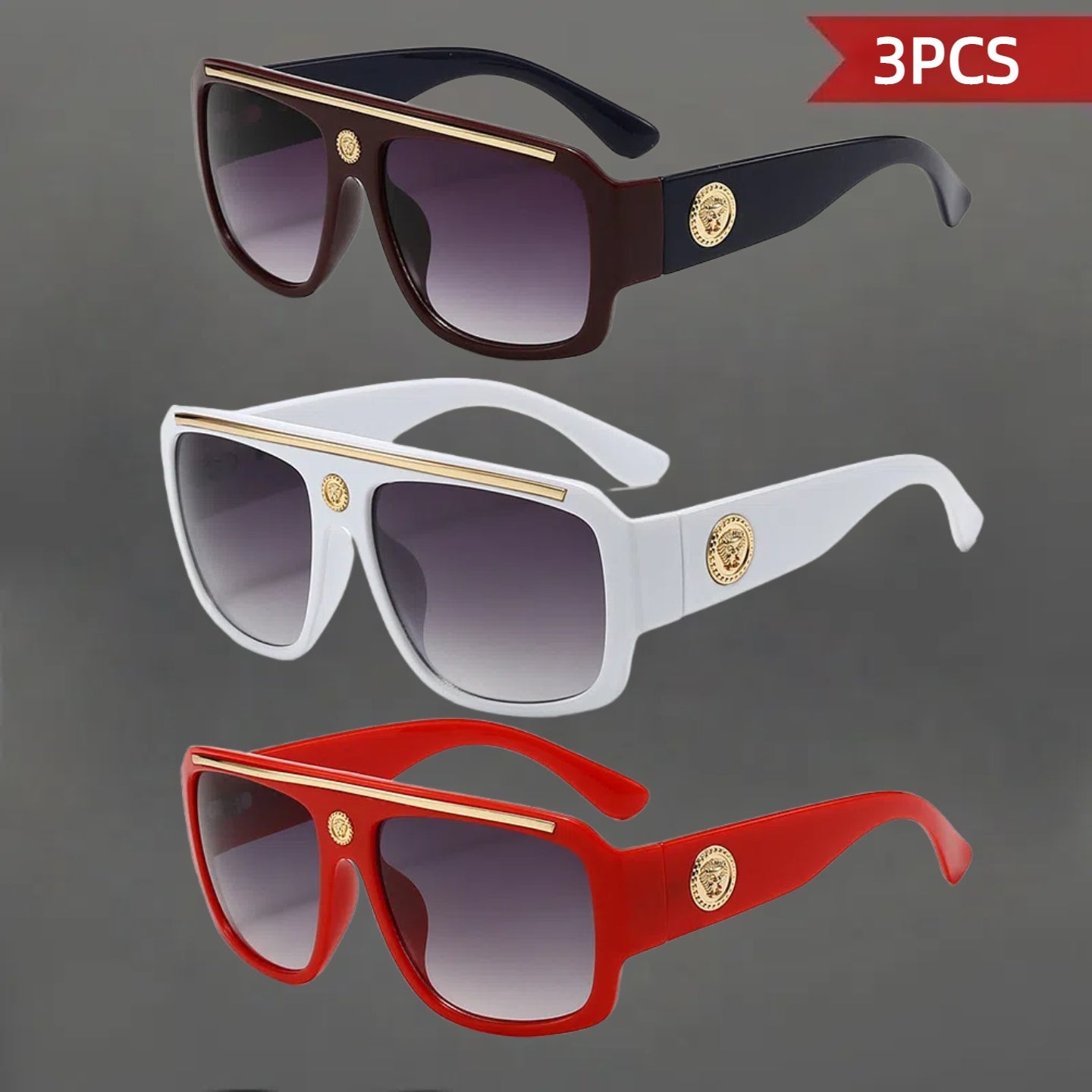 Sunglasses for Men - Polarized 3 Pack Retro Vintage UV400 Lightweight Frame Unisex Shades for - product detail view 24