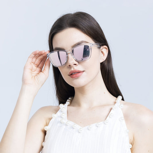 Sunglasses for Women - Polarized for 3 Pack Trendy Gradient Fashion Shades UV Protection - Ice - product detail view 2