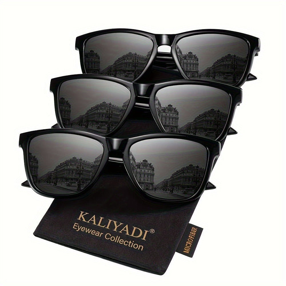 Sunglasses for Women - Polarized for 3 Pack Trendy Gradient Fashion Shades UV Protection - Ice - product detail view 5