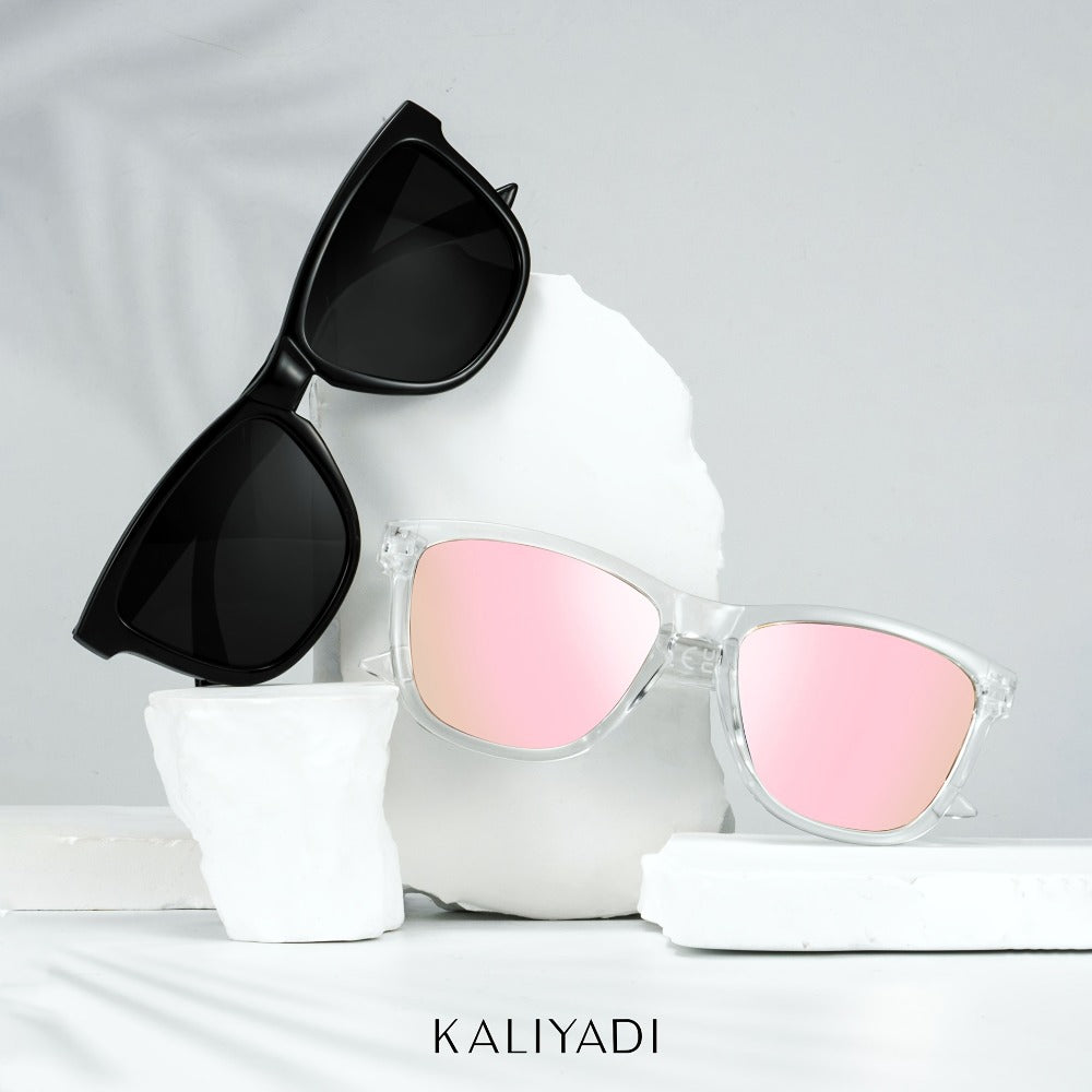 Sunglasses for Women - Polarized for 3 Pack Trendy Gradient Fashion Shades UV Protection - Ice - product detail view 8