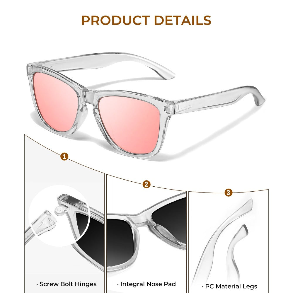 Sunglasses for Women - Polarized for 3 Pack Trendy Gradient Fashion Shades UV Protection - Ice - product detail view 14