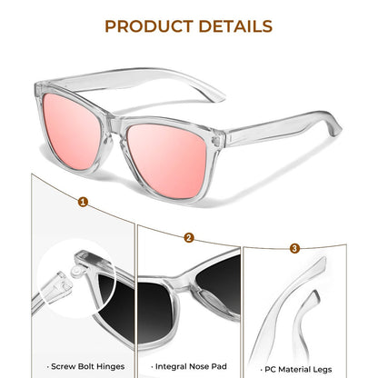 Sunglasses for Women - Polarized for 3 Pack Trendy Gradient Fashion Shades UV Protection - Ice - product detail view 14