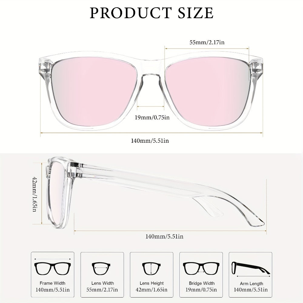 Sunglasses for Women - Polarized for 3 Pack Trendy Gradient Fashion Shades UV Protection - Ice - product detail view 16