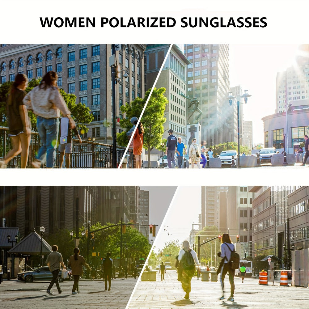 Sunglasses for Women - Polarized for 3 Pack Trendy Gradient Fashion Shades UV Protection - Ice - product detail view 18