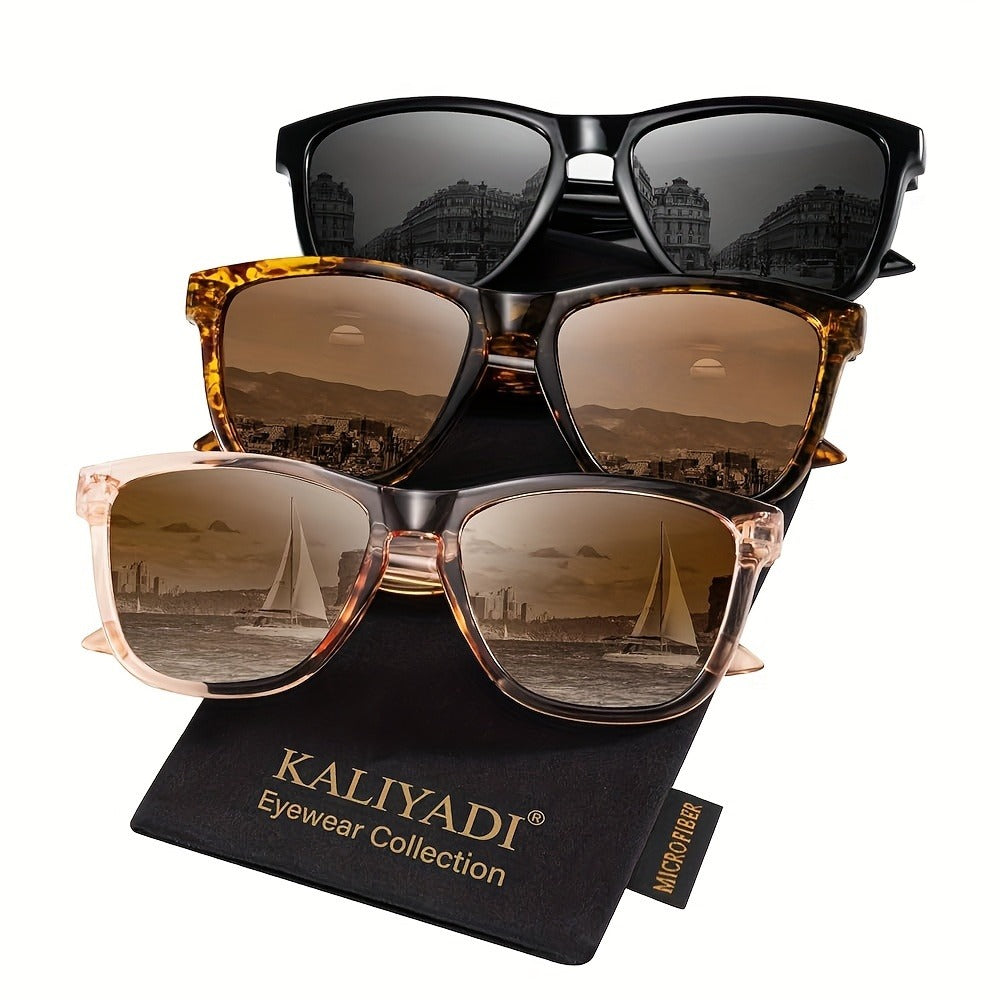 Sunglasses for Women - Polarized for 3 Pack Trendy Gradient Fashion Shades UV Protection - Ice - product detail view 19