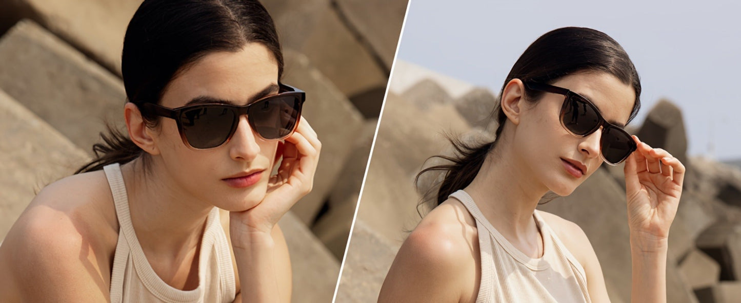 Sunglasses for Women - Polarized for 3 Pack Trendy Gradient Fashion Shades UV Protection - Ice - product detail view 28