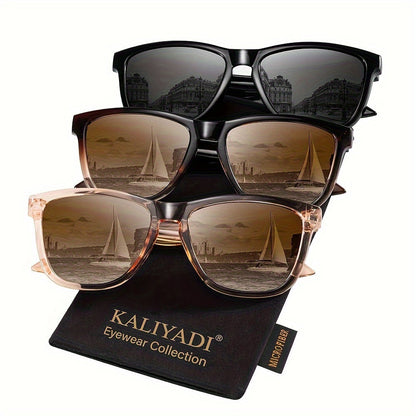 Sunglasses for Women - Polarized for 3 Pack Trendy Gradient Fashion Shades UV Protection - Ice - product detail view 34