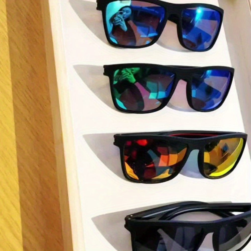 Sunglasses for Men - Polarized 5 Pack - Square Frame TAC Color Coated Lenses Anti-Glare UV - product detail view 6