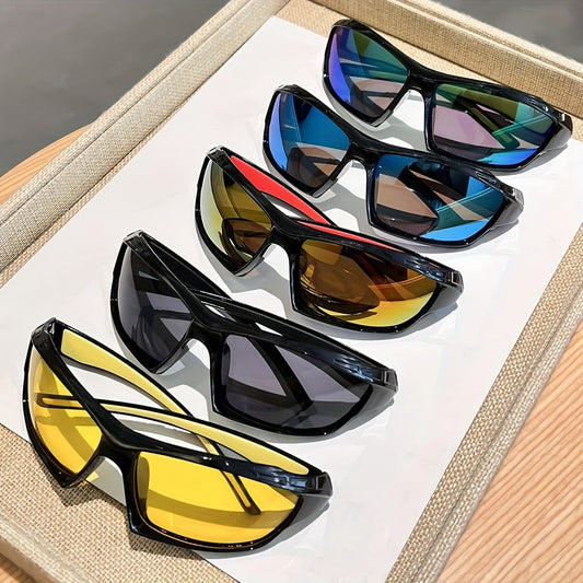 Sunglasses for Men - Polarized 5 Pack Wrap Around Rectangular Sport Cycling Driving UV - product detail view 2