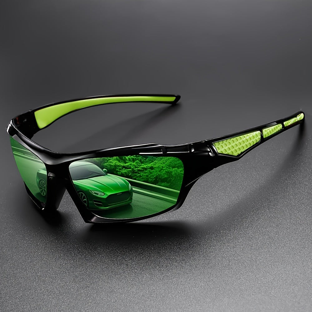 Sunglasses for Men - Polarized 5 Pack Wrap Around Rectangular Sport Cycling Driving UV - product detail view 3