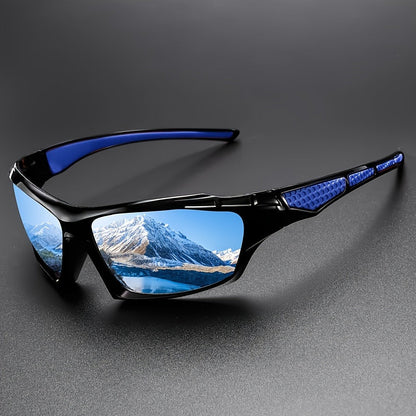 Sunglasses for Men - Polarized 5 Pack Wrap Around Rectangular Sport Cycling Driving UV - product detail view 6
