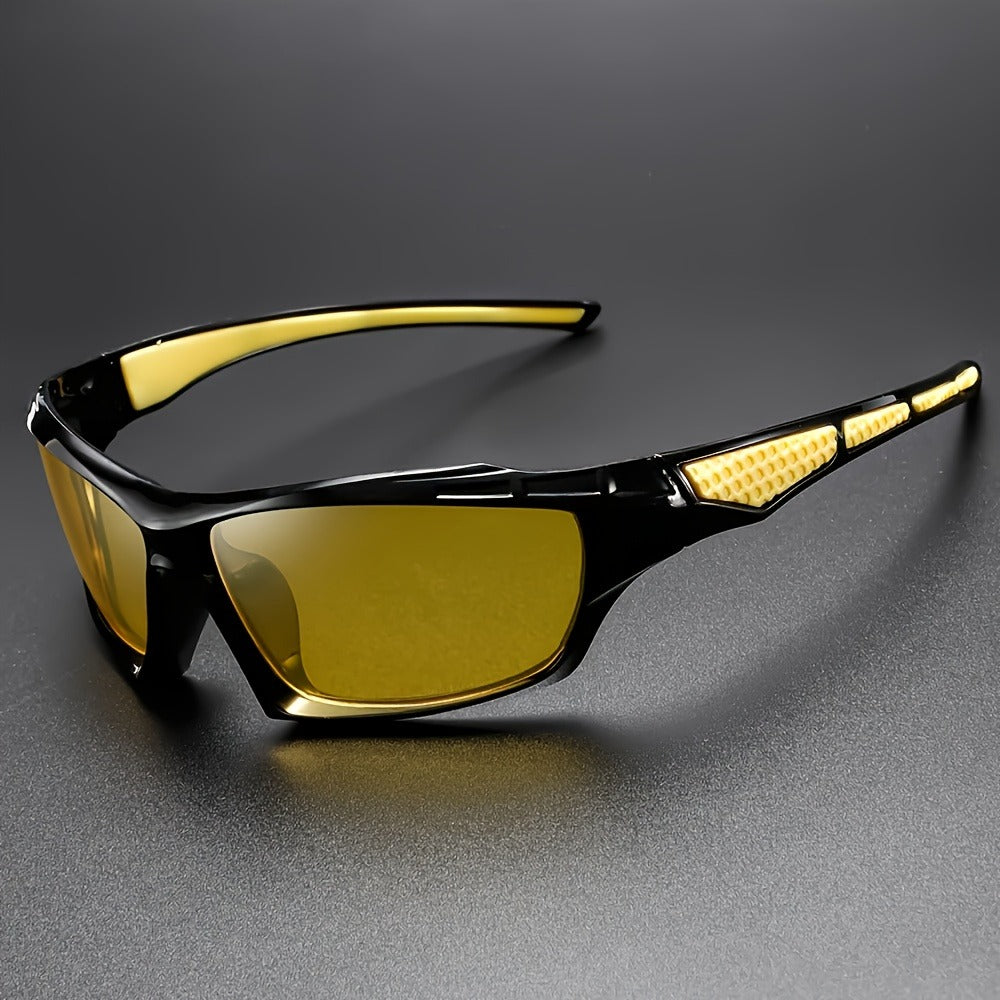 Sunglasses for Men - Polarized 5 Pack Wrap Around Rectangular Sport Cycling Driving UV - product detail view 8