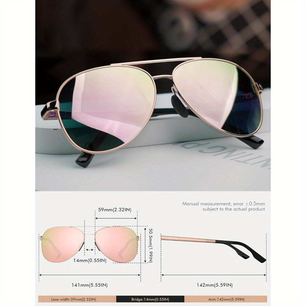 Sunglasses for Men - Polarized 59mm Unisex Mirrored & Non-Mirrored Driving Outdoor Eyewear for - product detail view 4