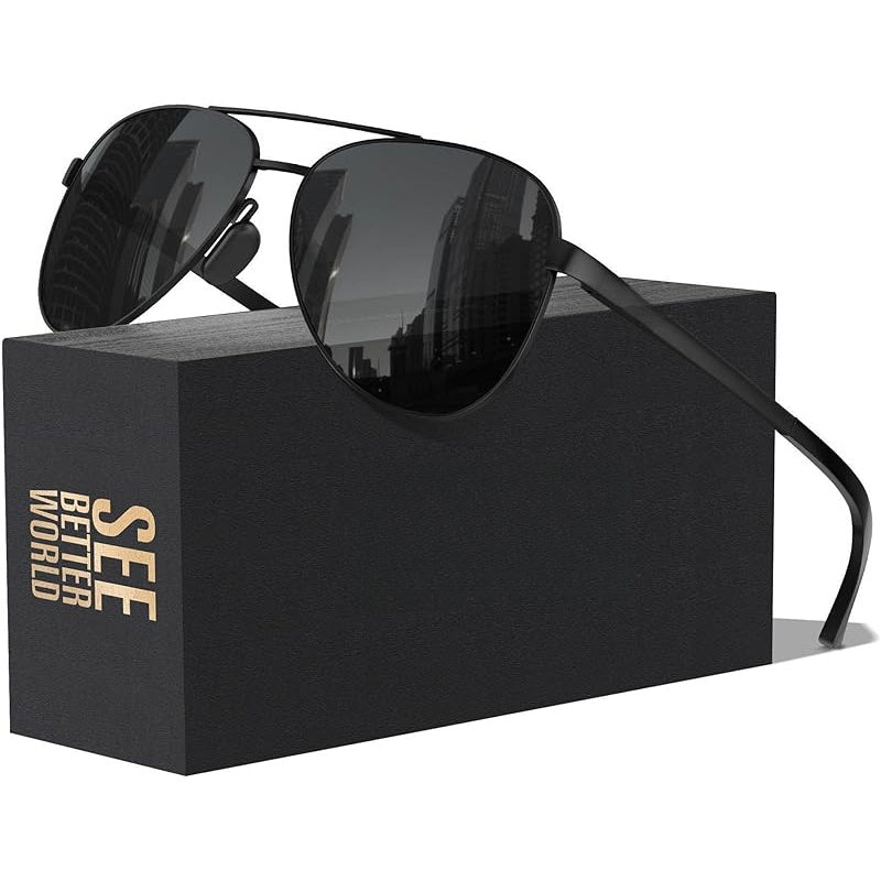 Sunglasses for Men - Polarized 59mm Unisex Mirrored & Non-Mirrored Driving Outdoor Eyewear for - product detail view 27