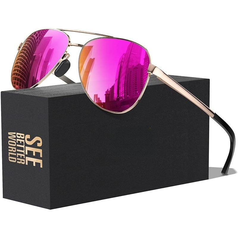 Sunglasses for Men - Polarized 59mm Unisex Mirrored & Non-Mirrored Driving Outdoor Eyewear for - product detail view 29