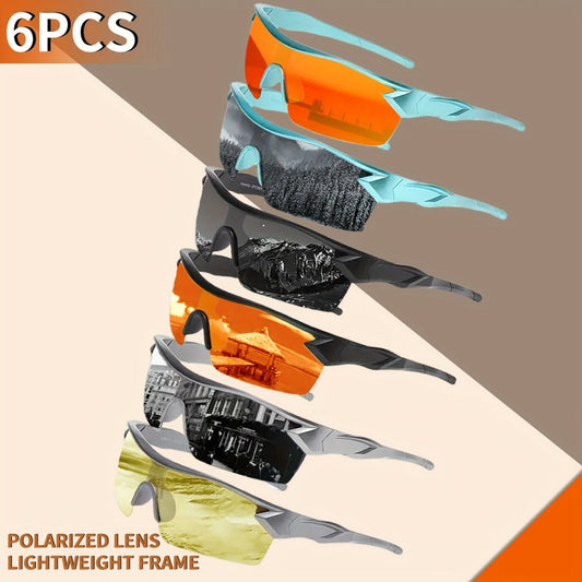 Sunglasses for Men - Polarized 6 Pack Ultra-Light PC Frame Unisex Anti-Glare Driving Eyewear - main product view