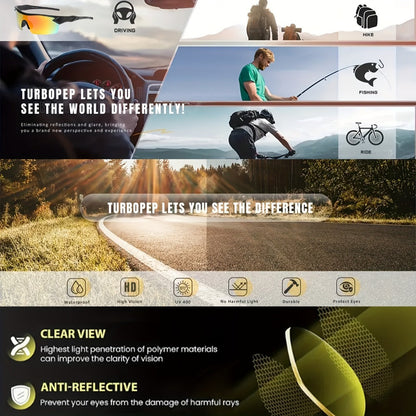 Sunglasses for Men - Polarized 6 Pack Ultra-Light PC Frame Unisex Anti-Glare Driving Eyewear - product detail view 9