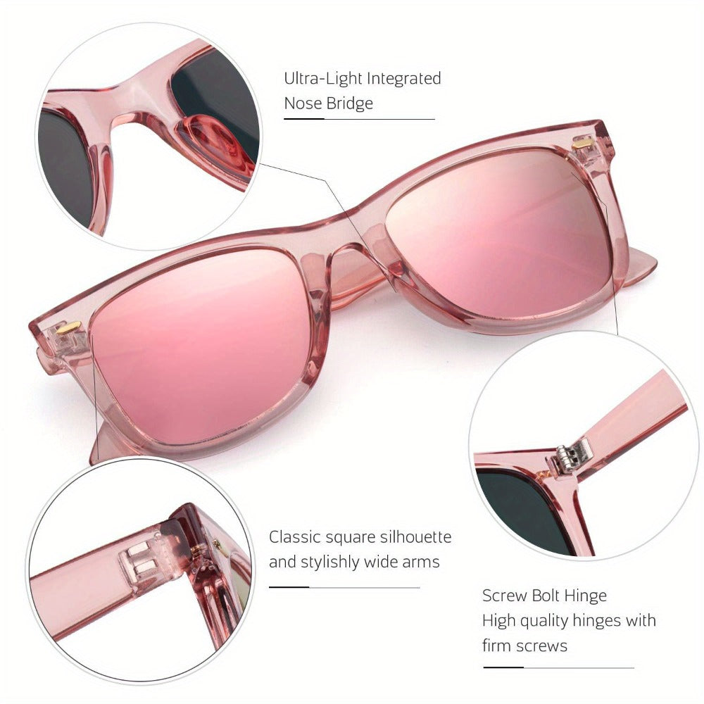 Sunglasses for Women - Polarized for , Anti-Glare Mirror Lenses, Trendy Fashion Shades with UV - product detail view 4