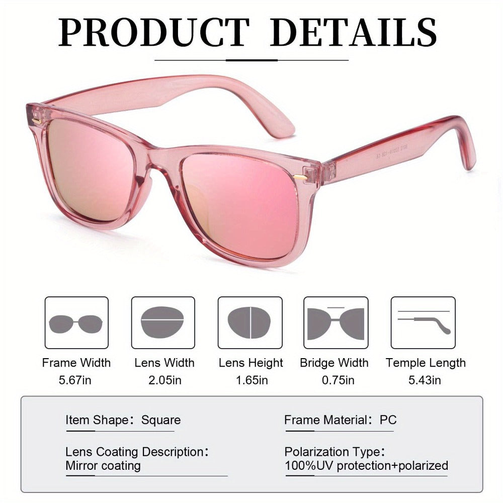 Sunglasses for Women - Polarized for , Anti-Glare Mirror Lenses, Trendy Fashion Shades with UV - product detail view 6