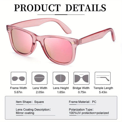 Sunglasses for Women - Polarized for , Anti-Glare Mirror Lenses, Trendy Fashion Shades with UV - product detail view 6