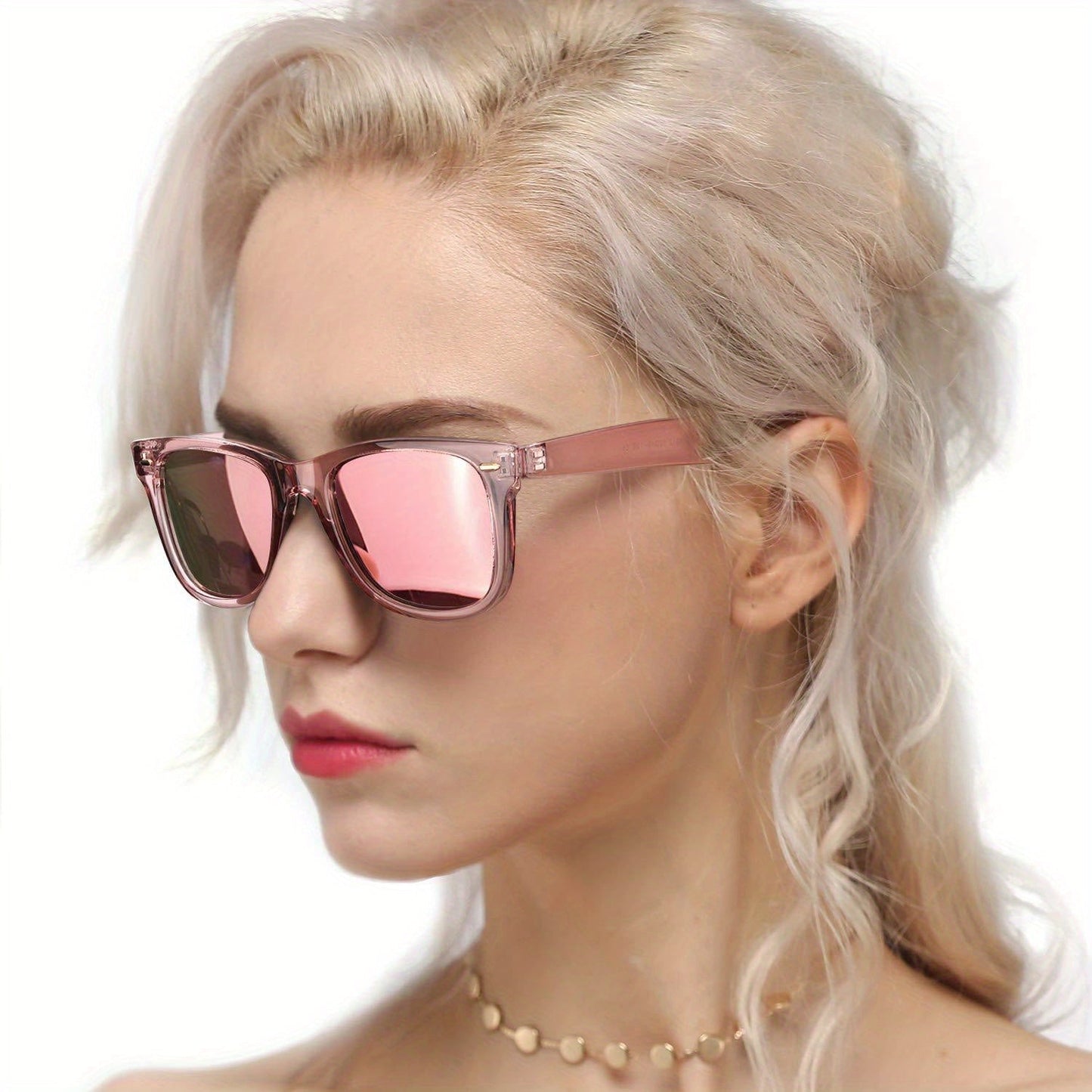 Sunglasses for Women - Polarized for , Anti-Glare Mirror Lenses, Trendy Fashion Shades with UV - product detail view 33