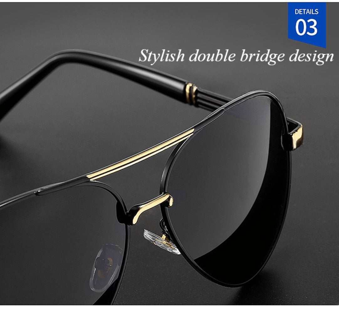 Sunglasses for Men - Polarized for Women - Double Bridge UV400 Protection Fashion Eyewear Anti - product detail view 8