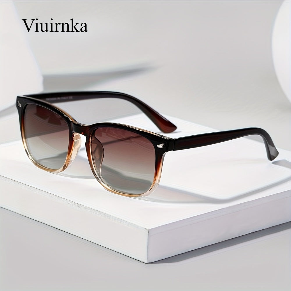 Sunglasses for Men - Polarized Driving Unisex Vintage Style UV400 Protection Gradient Tea Lens - main product view