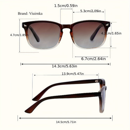 Sunglasses for Men - Polarized Driving Unisex Vintage Style UV400 Protection Gradient Tea Lens - product detail view 5