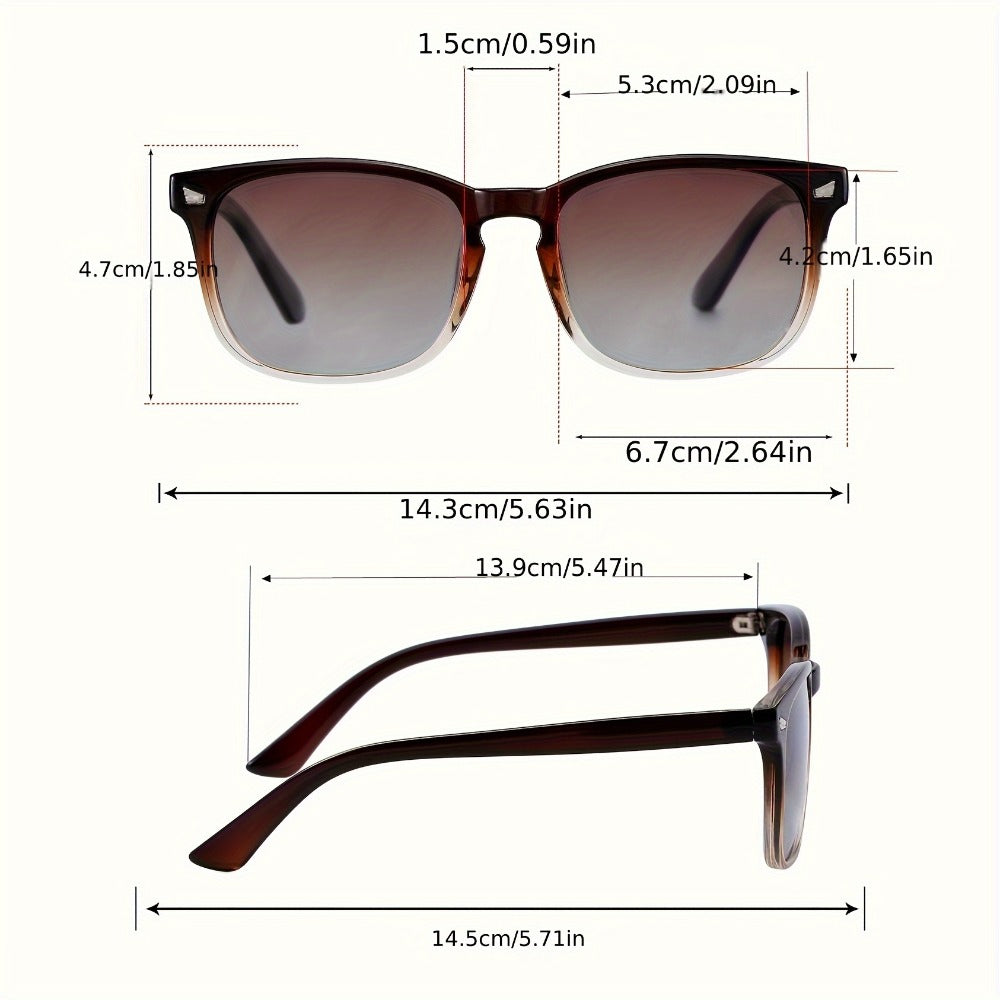 Sunglasses for Men - Polarized Driving Unisex Vintage Style UV400 Protection Gradient Tea Lens - product detail view 8