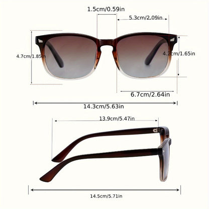 Sunglasses for Men - Polarized Driving Unisex Vintage Style UV400 Protection Gradient Tea Lens - product detail view 8