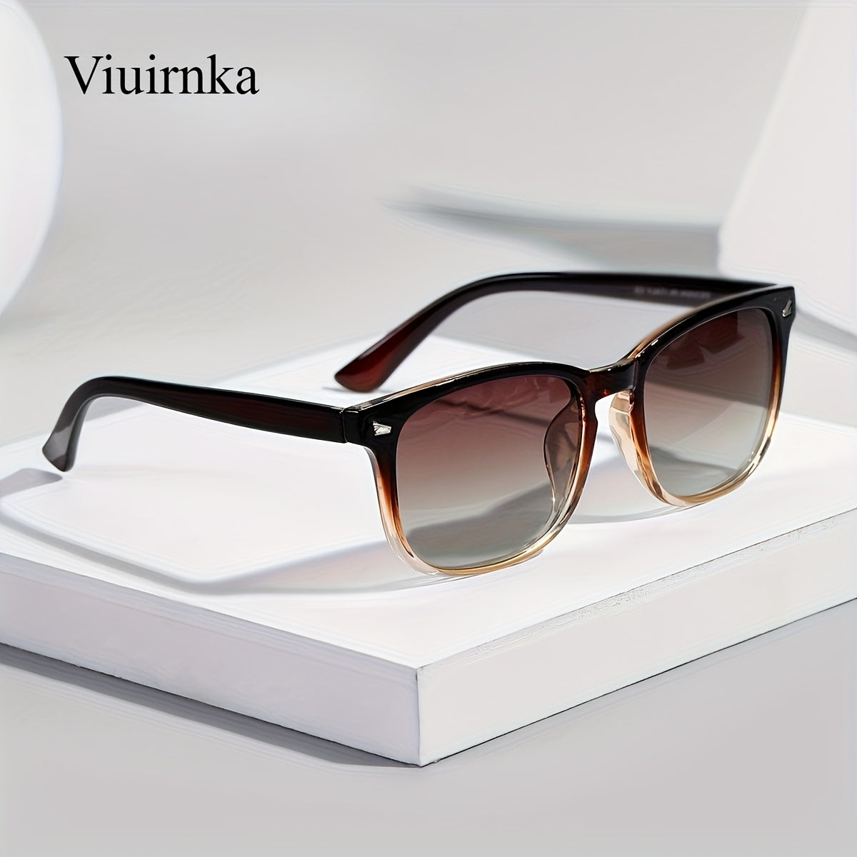 Sunglasses for Men - Polarized Driving Unisex Vintage Style UV400 Protection Gradient Tea Lens - product detail view 11