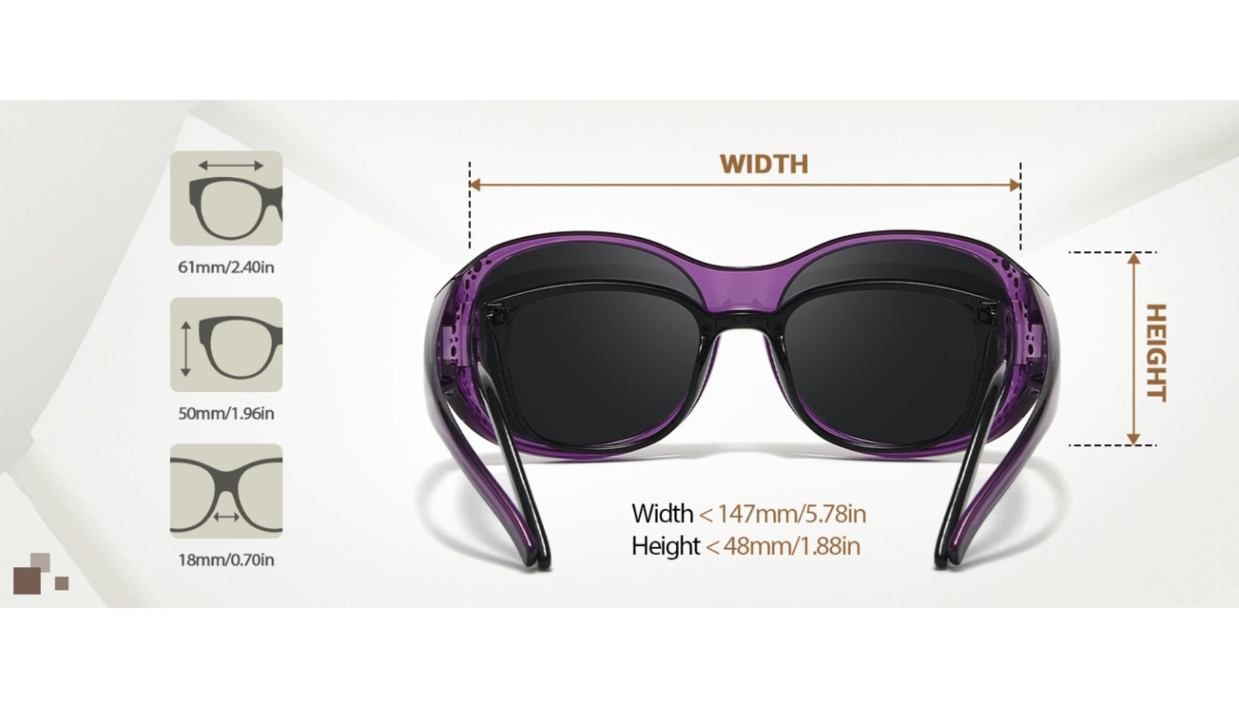 Sunglasses - Polarized Fit Over Glasses for Women 2 Pack, Rhinestone Accent Wraparound - product detail view 20