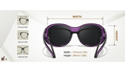 Sunglasses - Polarized Fit Over Glasses for Women 2 Pack, Rhinestone Accent Wraparound - product detail view 20