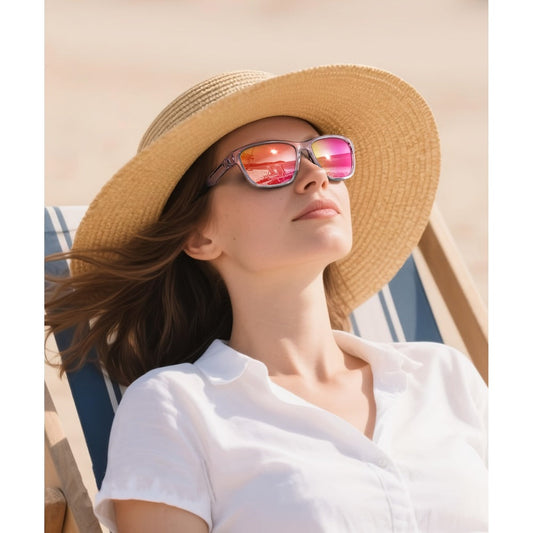 Sunglasses for Men - Polarized Women Lightweight Trendy Fashion Eyewear Pink Purple - product detail view 2
