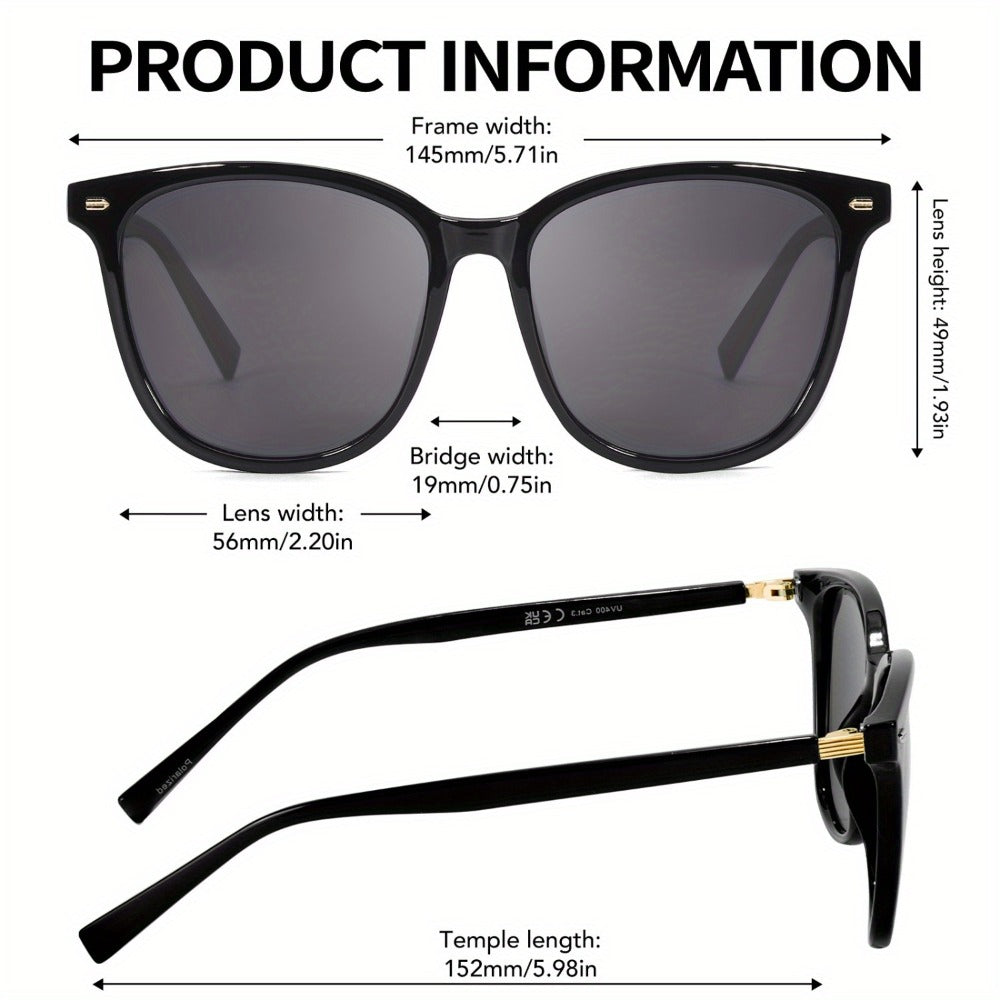 Sunglasses for Women - Polarized Mirrored Lens Large Oversized Frame UV Protection Trendy Fashion - product detail view 2