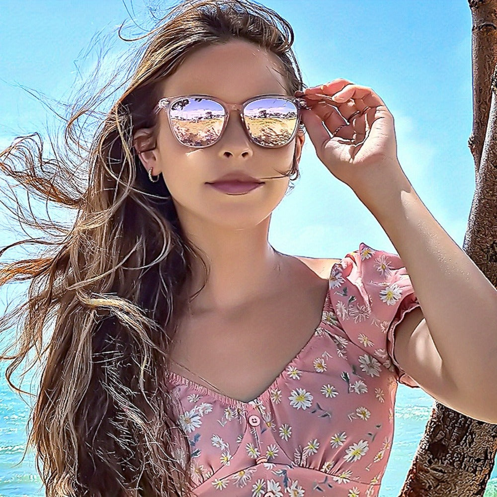 Sunglasses for Women - Polarized Mirrored Lens Large Oversized Frame UV Protection Trendy Fashion - product detail view 10