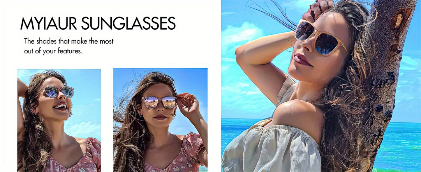 Sunglasses for Women - Polarized Mirrored Lens Large Oversized Frame UV Protection Trendy Fashion - product detail view 25