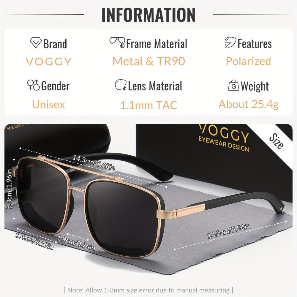 Sunglasses for Men - Polarized Pilot Women - Retro Aviator TR90 Metal Frame UV400 Protection - product detail view 2